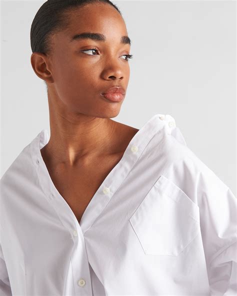 prada embroidered people|White Embroidered Poplin Shirt .